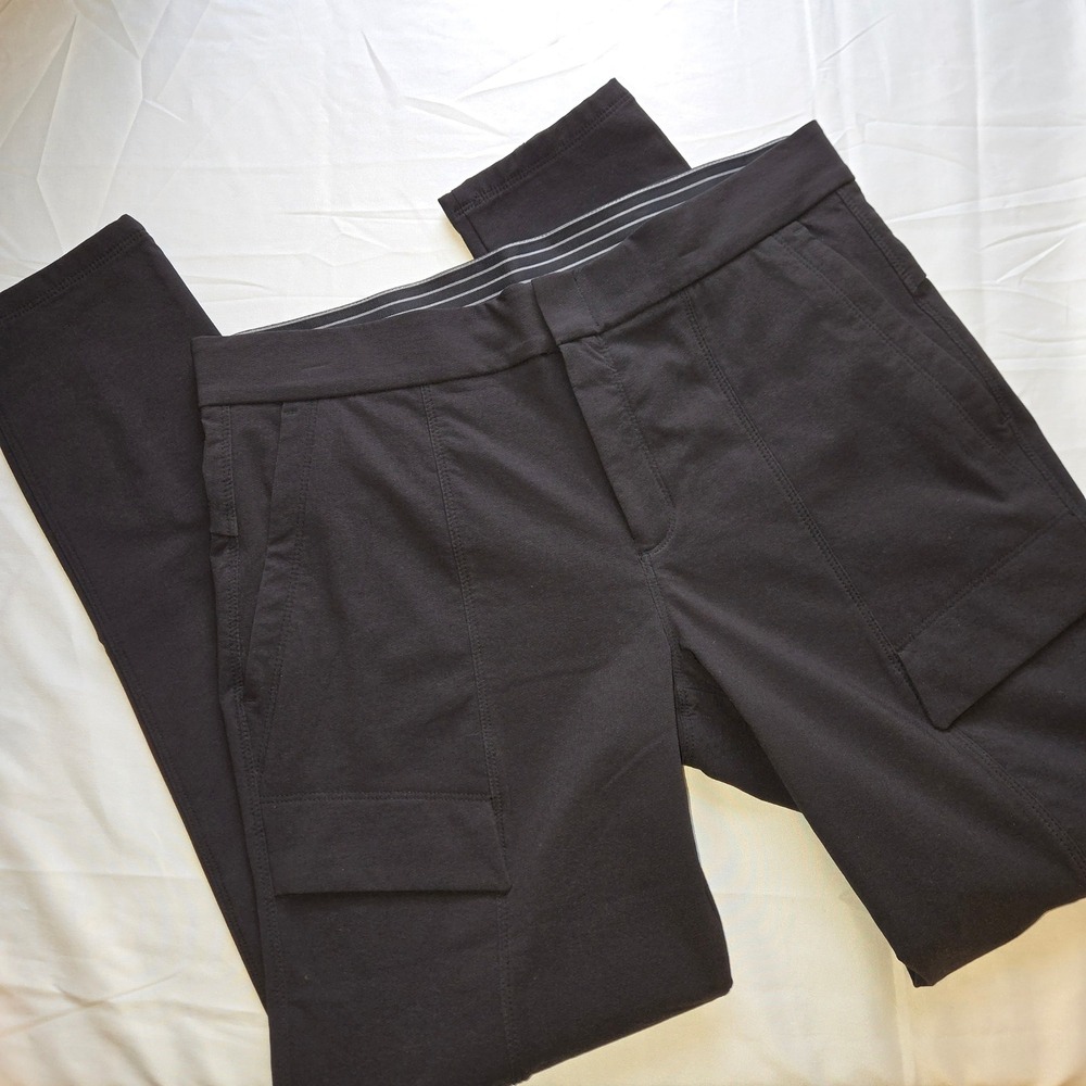 Athleta Headliner Cargo Pants Womens 8 Black Utility Slim Leg Stretch Trousers